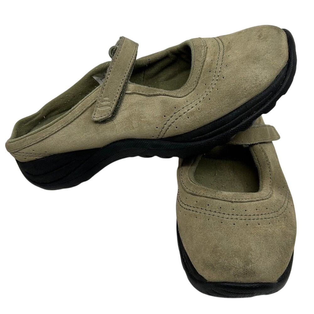 L.L. Bean Shoes Women's Mary Janes Suede Mules Size 7 Wide Clog Slip On Boho